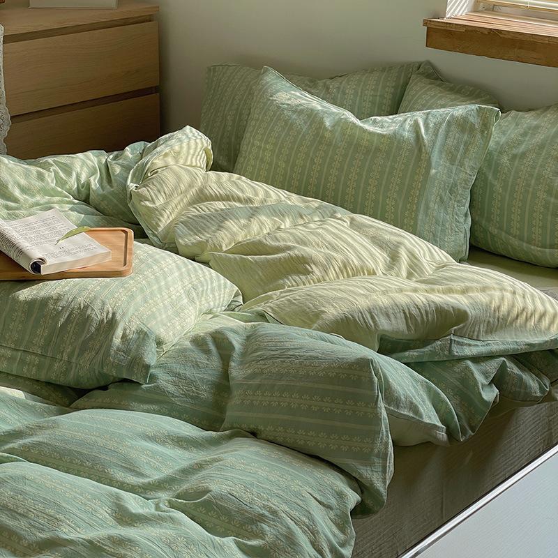 Cotton Slub Soft and Breathable Bedding Set with a Stylish Texture - elegear-shop