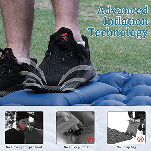 Double-layer Compact Sleeping Pad for Camping Foot to Inflate (for 2 person) - elegear-shop