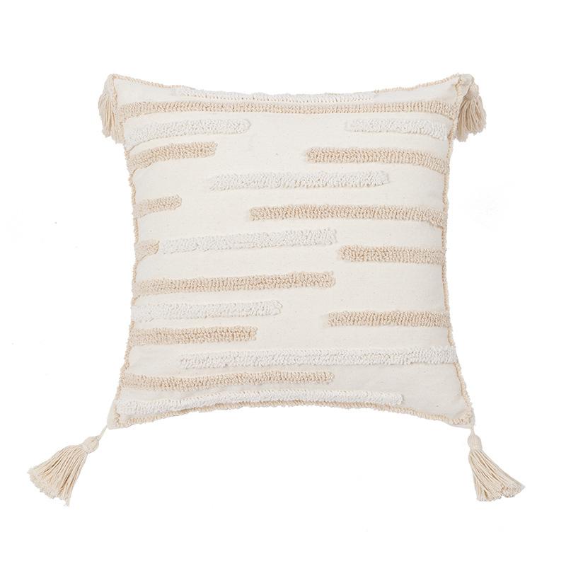 Plush Fringed Cushion Cover with Tassels for Sofa Pillowcase - elegear-shop