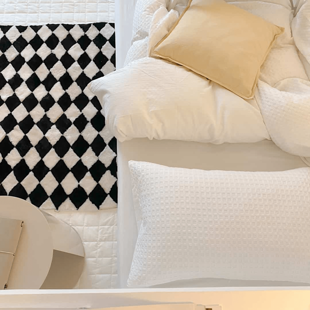 طقم غطاء سرير مكون من 4 قطع من القطن بنسبة 100٪ ومجموعة أغطية سرير ناعمة الملمس