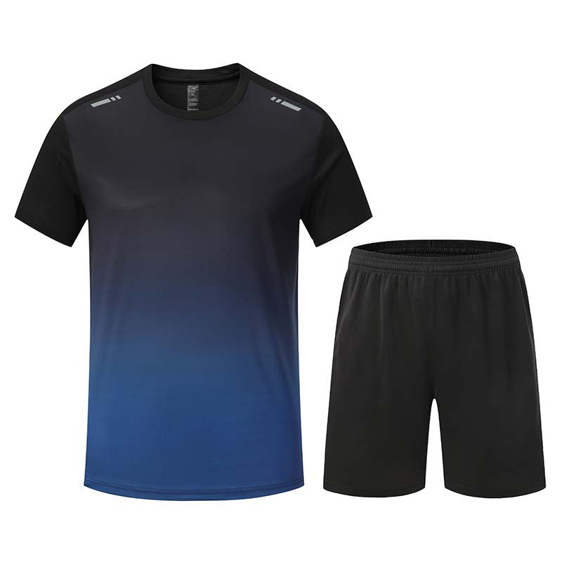 Cool Crew Neck Fitness Short Sleeve Running T-Shirt and Shorts Set,T002