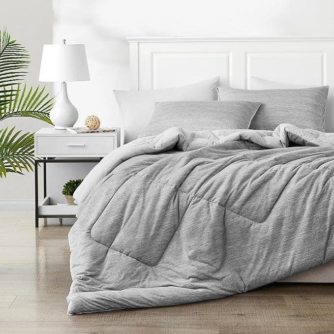 Gray Cooling Comforter＆ Pillowcase Bundle