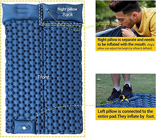 Double-layer Compact Sleeping Pad for Camping Foot to Inflate (for 2 person)