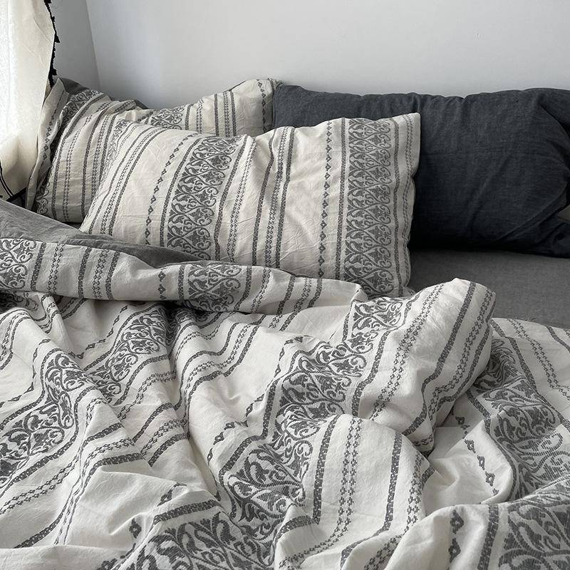 4-piece bedding set 100% Cotton Jacquard Weaving Bohemia Pattern,D011