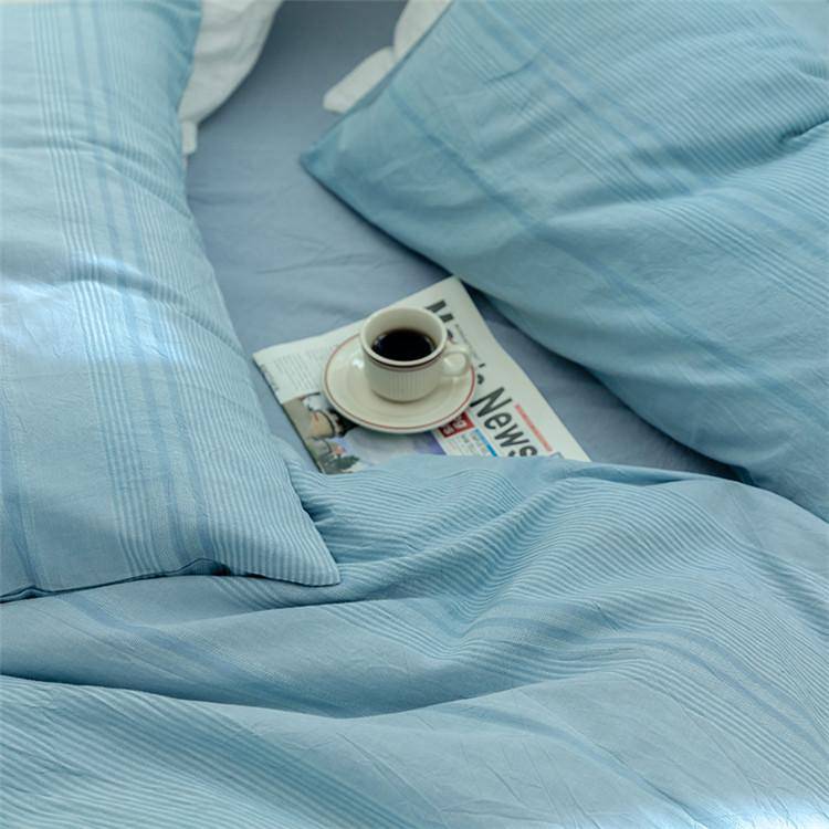 4 قطع طقم سرير ناعم فاخر 100٪ طقم غطاء لحاف قطني مغسول