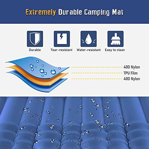 4" Ultra-Thick Single Inflatable Mattress Camping with Pillow Carry Bag