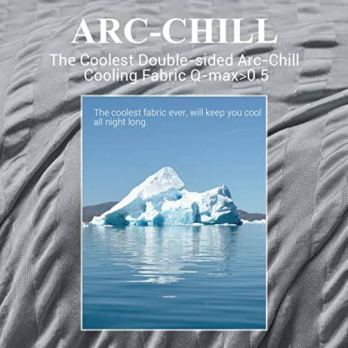 بطانية تبريد Arc-Chill بطانيات صيفية باردة مزدوجة الجوانب - خطوط رمادية داكنة