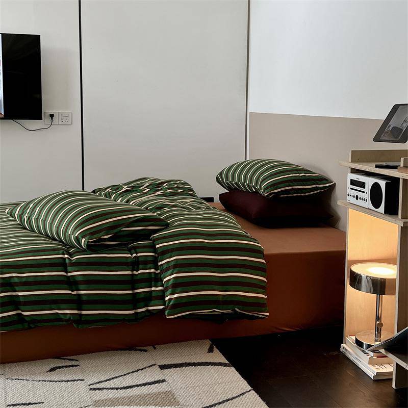 Classic Cotton Knit Bedding Set - Soft and Comfortable,D014