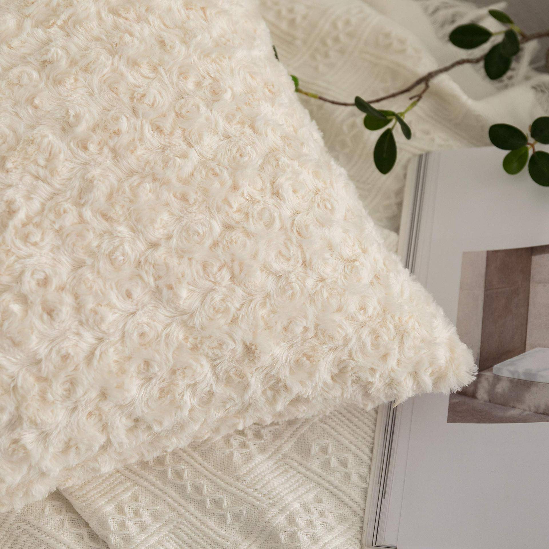 High-Density Skin-Friendly Rose Flower 3D Texture Pillow Cover