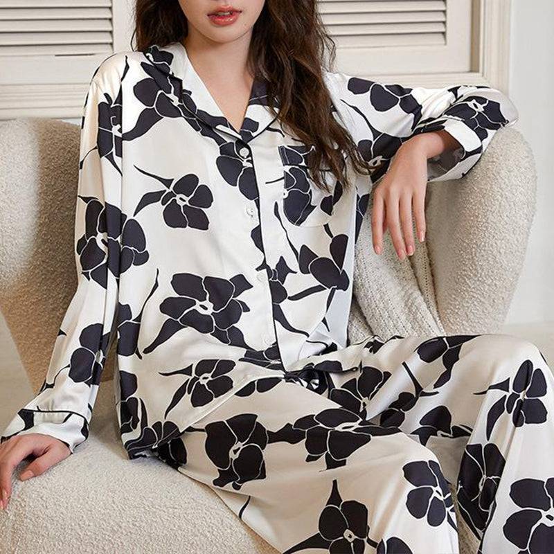 Ice Silk Long-sleeved Cooling Pajamas