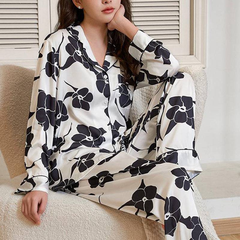 Ice Silk Long-sleeved Cooling Pajamas