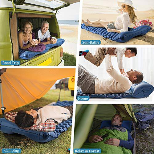 Sleeping Pad for Camping,Inflatable Camping Pad with Foot Press for Single