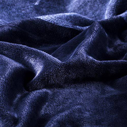 بطانية فائقة النعومة من الصوف الفانيلا ، بطانية مريحة ودافئة مضادة للكهرباء الساكنة - أزرق (59 × 79 بوصة)