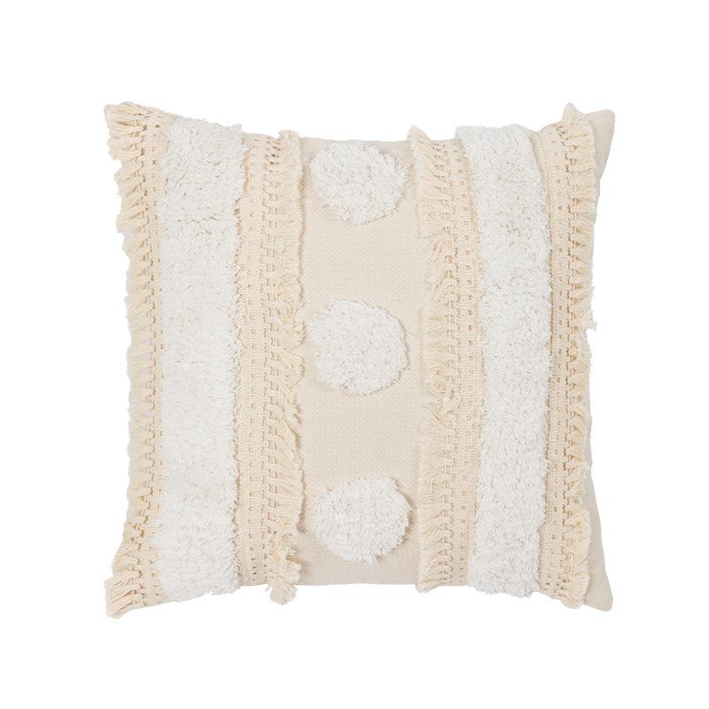 Bohemian Cotton Tufted Embroidered pillowcase sofa pillow tassel cushion cover (2 SIZE) - elegear-shop