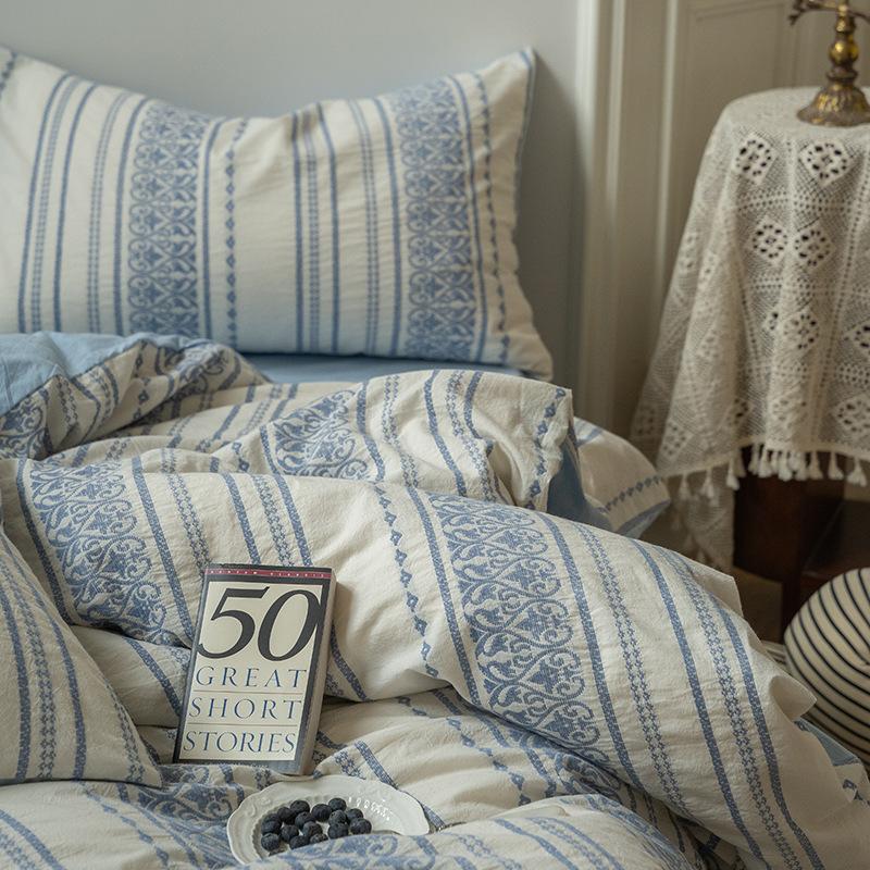 4-piece bedding set 100% Cotton Jacquard Weaving Bohemia Pattern