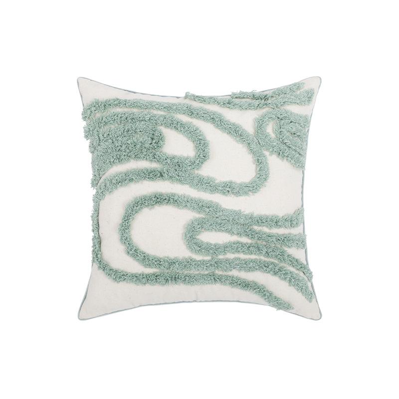 Chenille Stitches Embroidery pillowcase sofa pillow tassel cushion cover